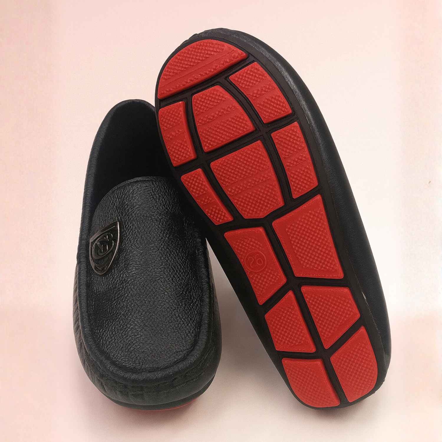 Smile Baby Classic Leather Look Loafers – Brown And Black Formal Shoes for Boys (1–8 Years)