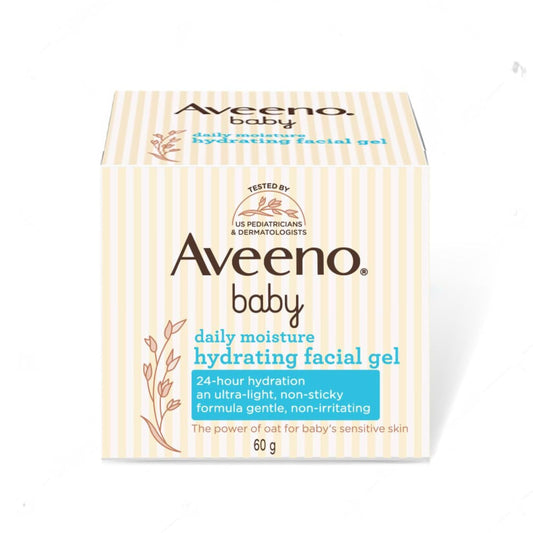 Aveeno Baby Daily Moisture Hydrating Facial Gel (cream) 60g I Ultra-Light | 24 Hours Moisturisation Face Cream | Triple Oat Extract & Avocado Oil I Paediatrician Recommended I Newborn Infants & Children