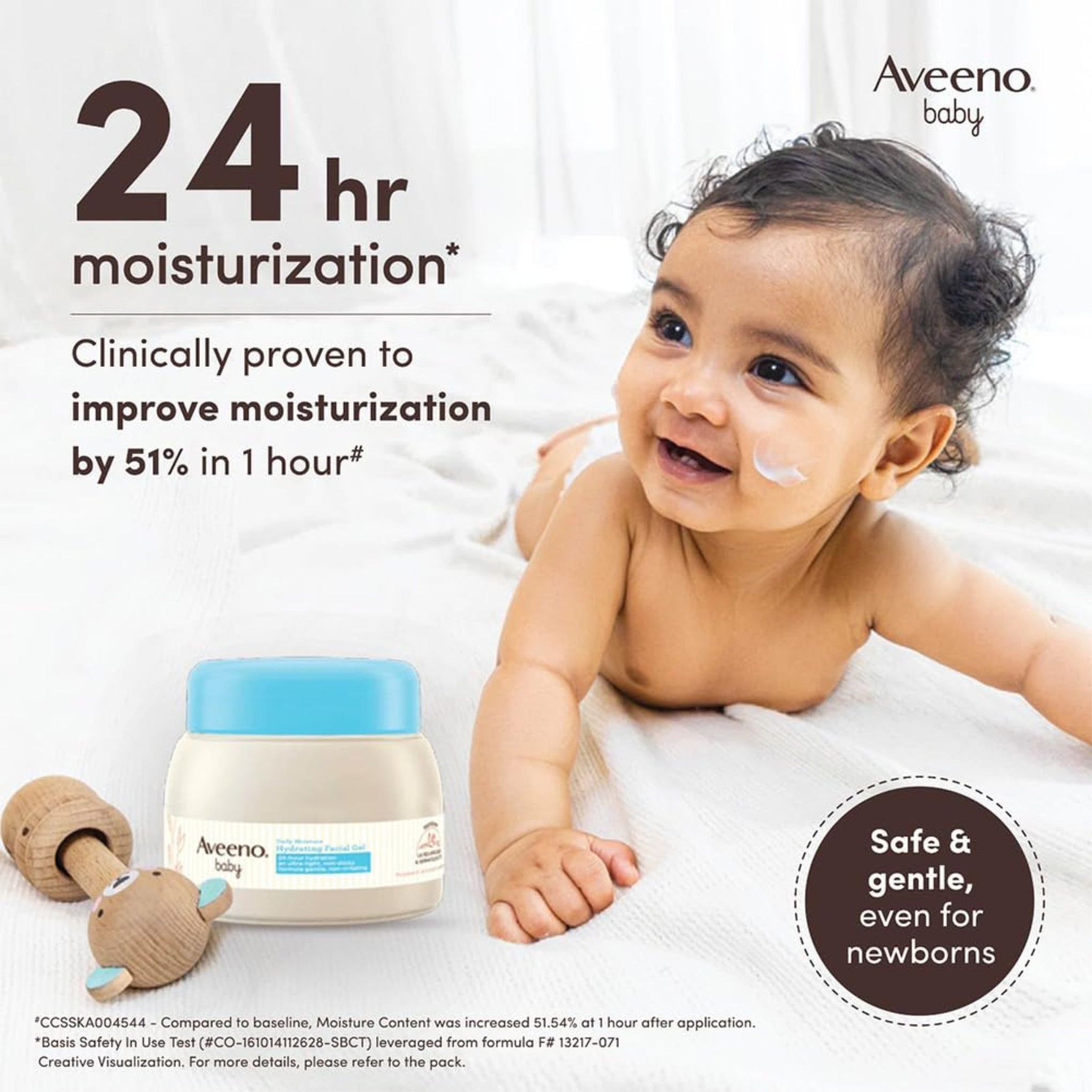 Aveeno Baby Daily Moisture Hydrating Facial Gel (cream) 60g I Ultra-Light | 24 Hours Moisturisation Face Cream | Triple Oat Extract & Avocado Oil I Paediatrician Recommended I Newborn Infants & Children
