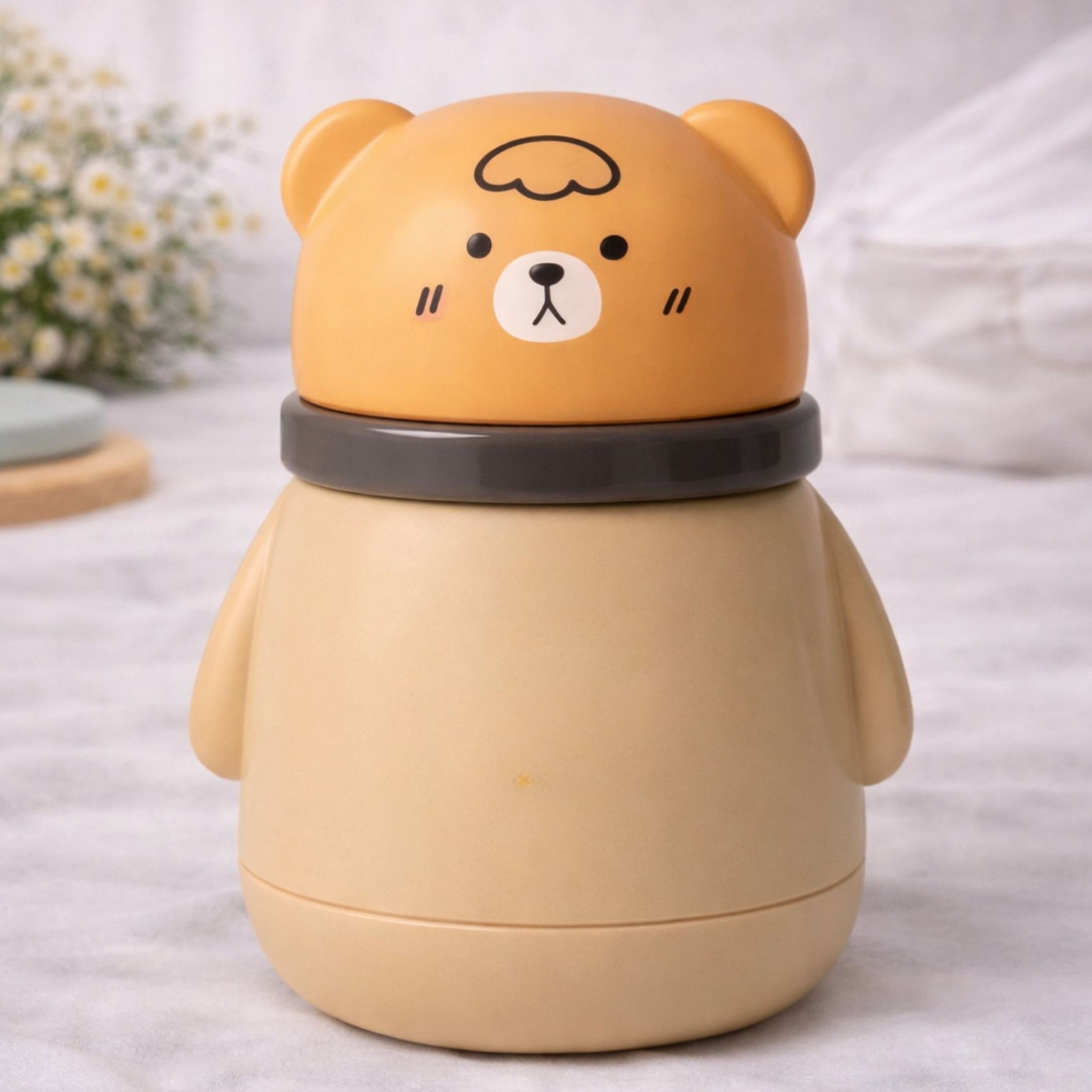 Smile Baby Bear-Shaped Powder Puff | Gentle Baby Powder Dispenser