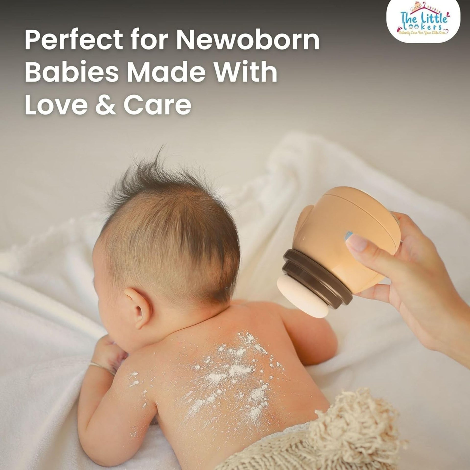 Smile Baby Bear-Shaped Powder Puff | Gentle Baby Powder Dispenser