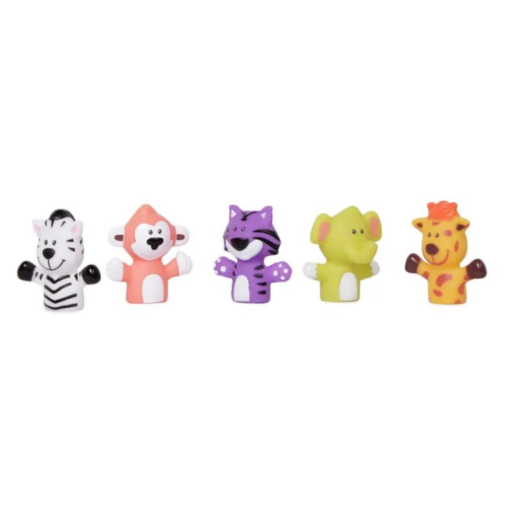 Smile Baby Finger Puppets Toys for Kids - Pack of 5 Rubber Animal Puppets Toys for Toddlers, Colorful Storytelling Puppet Toy for Toddlers, Washable Finger Puppets for Toddlers (Multicolor)