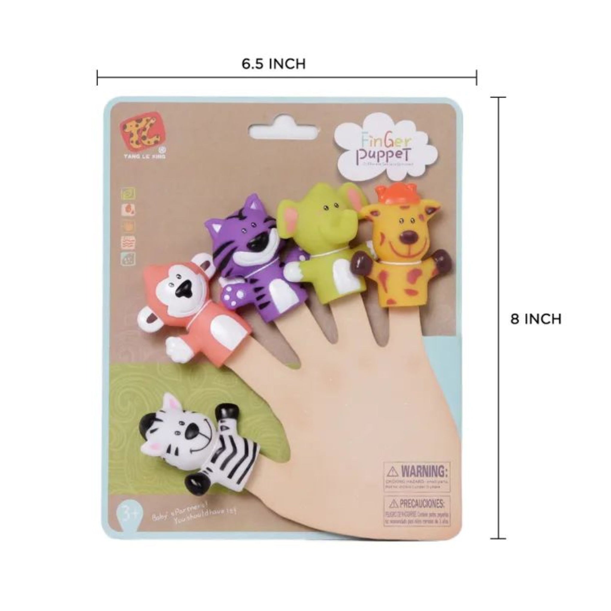 Smile Baby Finger Puppets Toys for Kids - Pack of 5 Rubber Animal Puppets Toys for Toddlers, Colorful Storytelling Puppet Toy for Toddlers, Washable Finger Puppets for Toddlers (Multicolor)