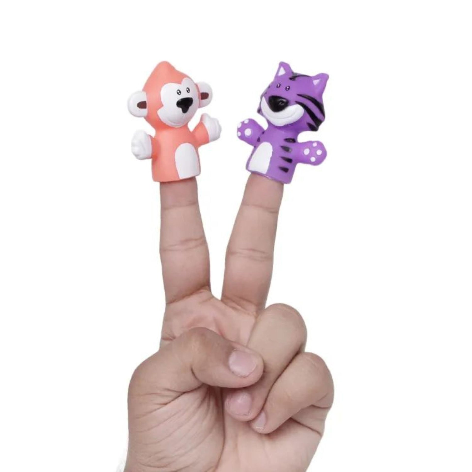 Smile Baby Finger Puppets Toys for Kids - Pack of 5 Rubber Animal Puppets Toys for Toddlers, Colorful Storytelling Puppet Toy for Toddlers, Washable Finger Puppets for Toddlers (Multicolor)