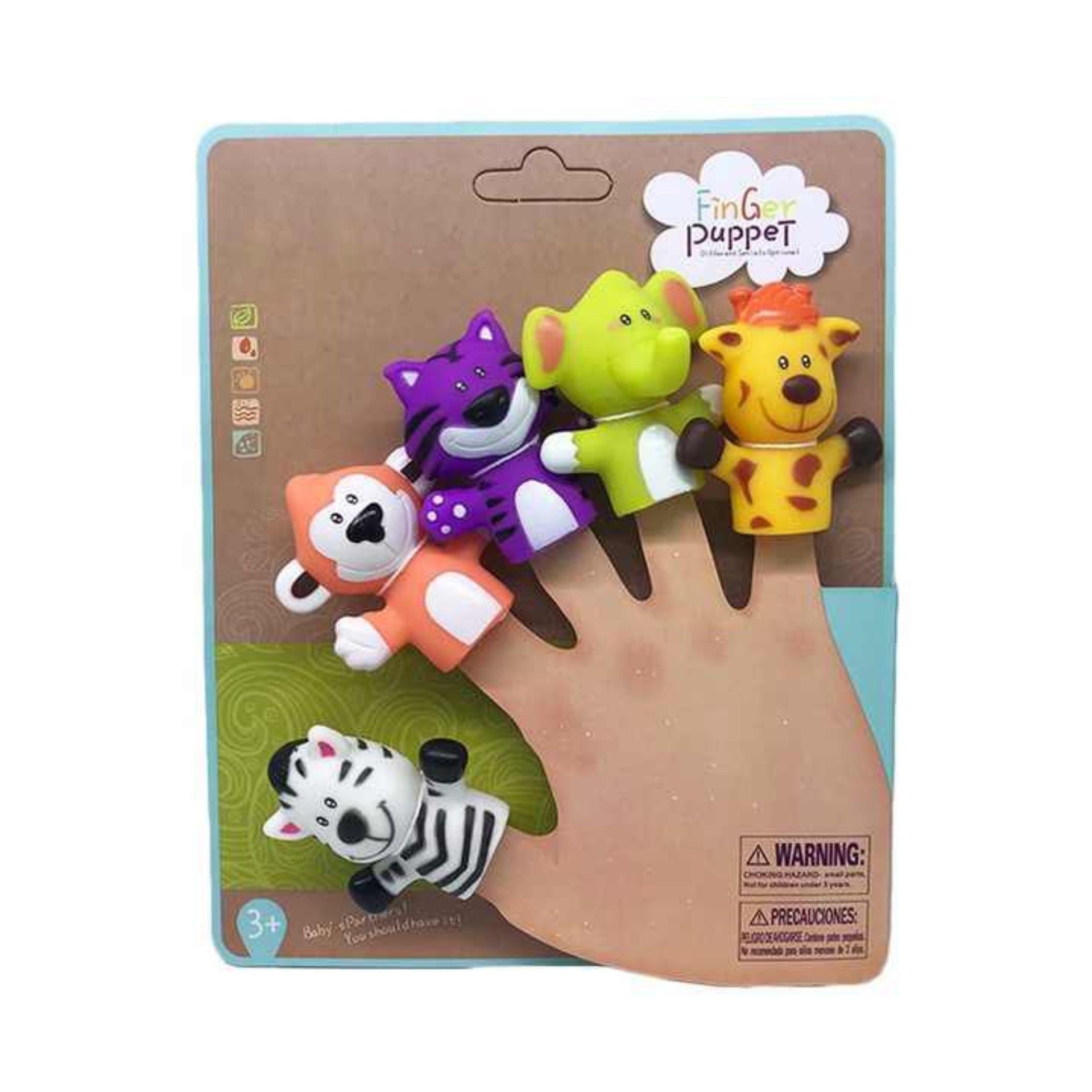 Smile Baby Finger Puppets Toys for Kids - Pack of 5 Rubber Animal Puppets Toys for Toddlers, Colorful Storytelling Puppet Toy for Toddlers, Washable Finger Puppets for Toddlers (Multicolor)