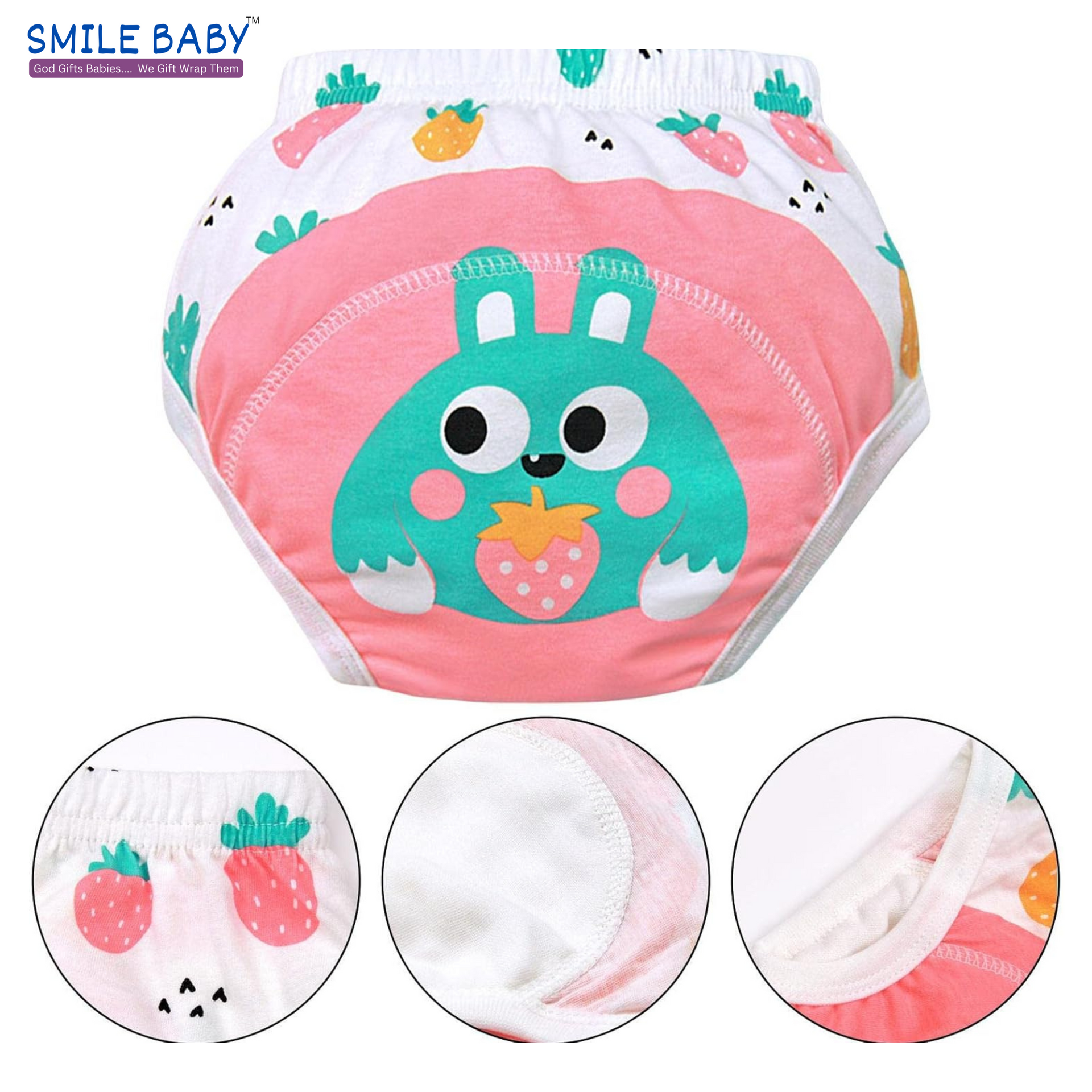 Smile Baby Potty Training Pants Boys Girls Training Underwear Reusable (Color and character will be as per the availability) PACK OF 4 | 0 to 2 year (2024)
