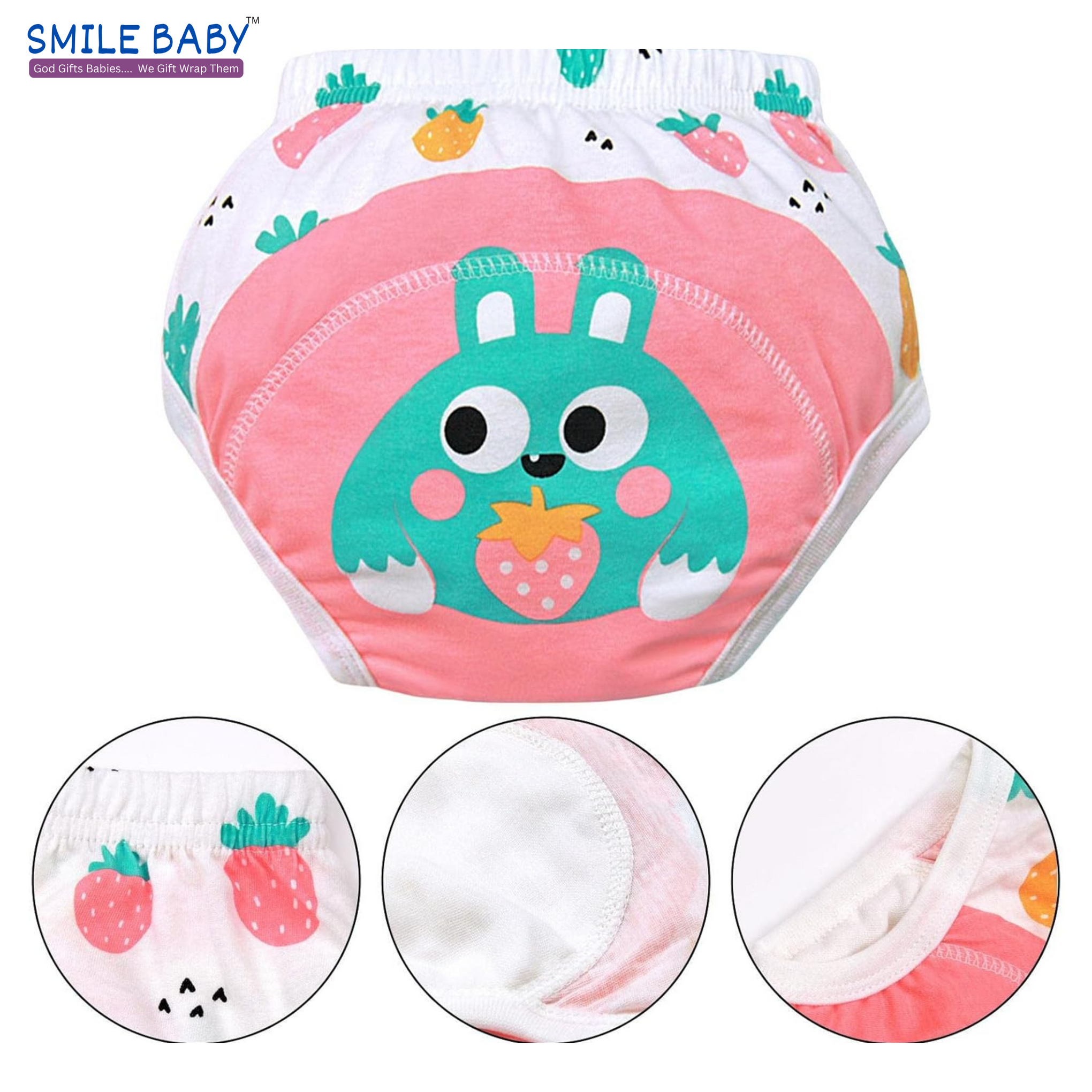 Smile Baby Potty Training Pants Boys Girls Training Underwear Reusable (Color and character will be as per the availability) PACK OF 4 | 0 to 2 year (2024)