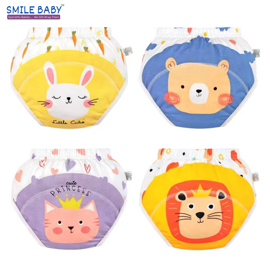 Smile Baby Potty Training Pants Boys Girls Training Underwear Reusable (Color and character will be as per the availability) PACK OF 4 | 0 to 2 year (2024)