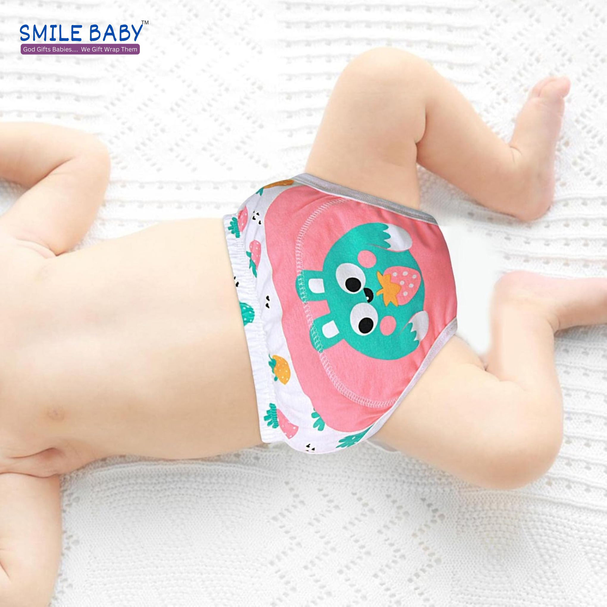Smile Baby Potty Training Pants Boys Girls Training Underwear Reusable (Color and character will be as per the availability) PACK OF 4 | 0 to 2 year (2024)