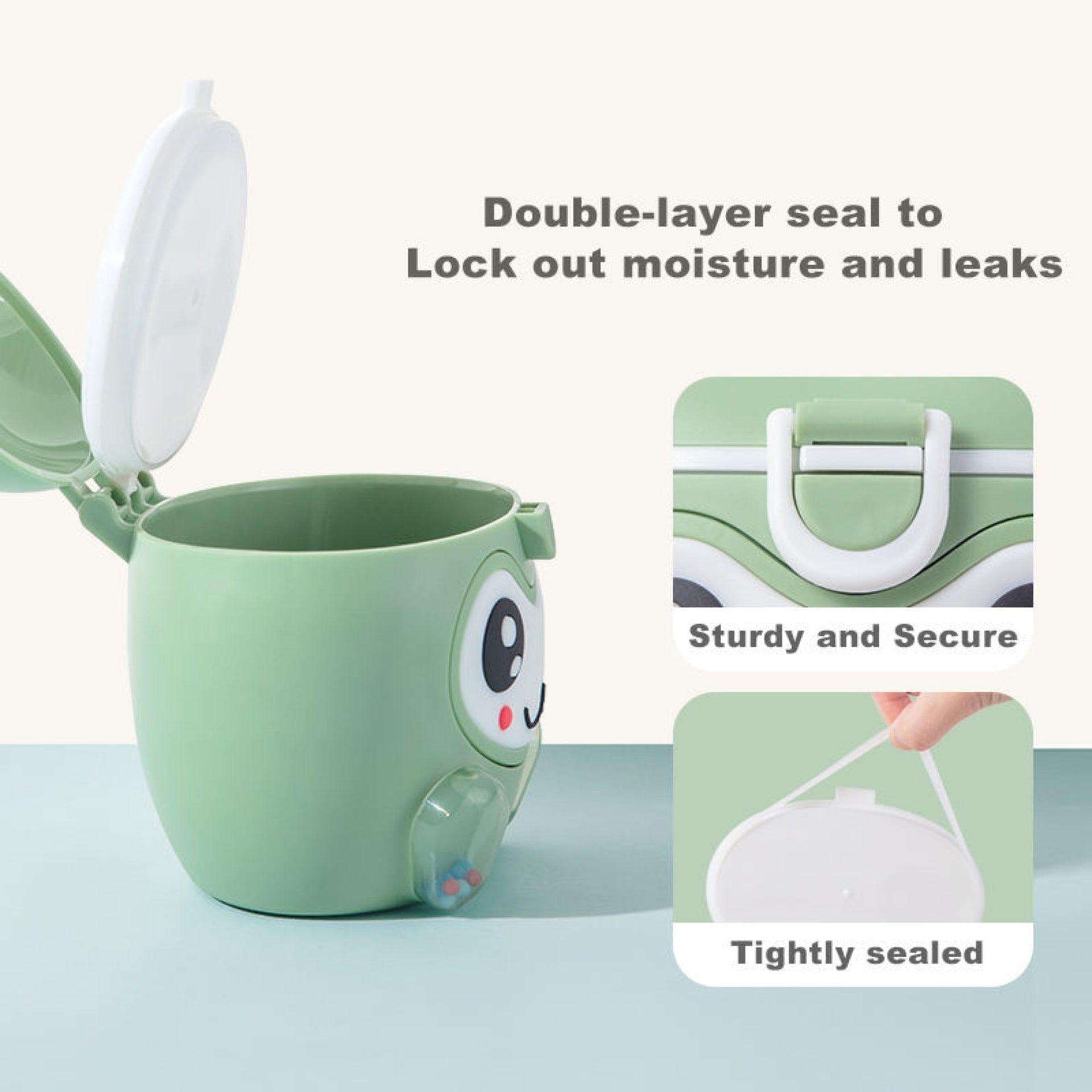 Smile Baby Apple-Shaped Milk Container | Cute & Portable Baby Formula Storage Box | Pink, Red & Green