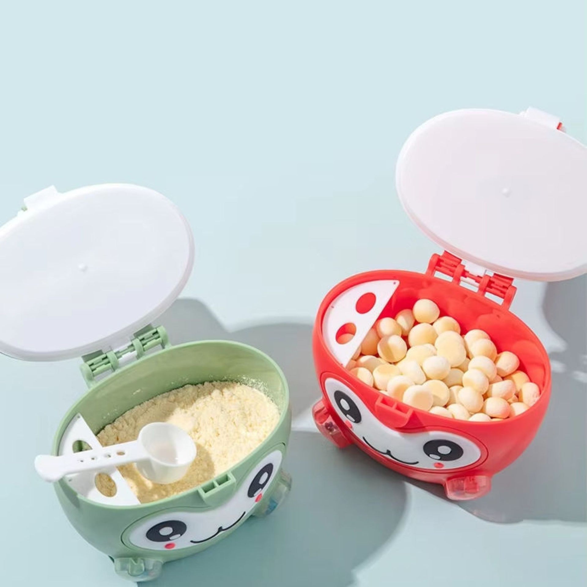 Smile Baby Apple-Shaped Milk Container | Cute & Portable Baby Formula Storage Box | Pink, Red & Green