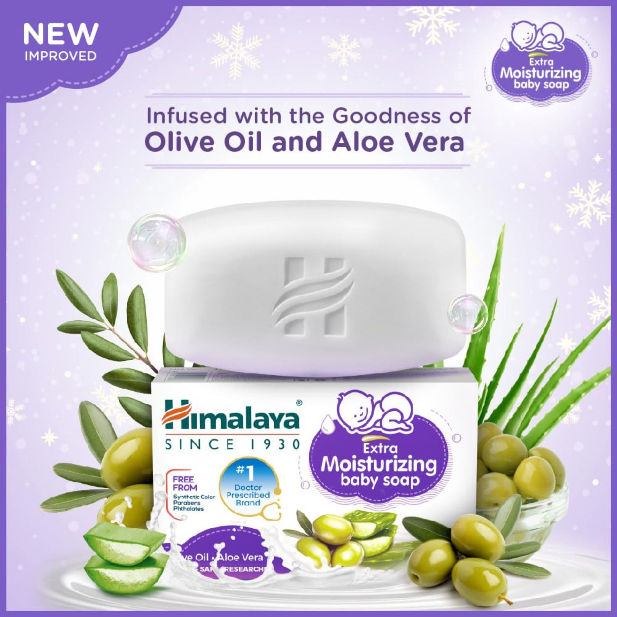 Himalaya Extra Moisturizing Baby Soap 75GM & 125gm | Olive Oil Aloe Vera GENTLE-SAFE-RESEARCHED