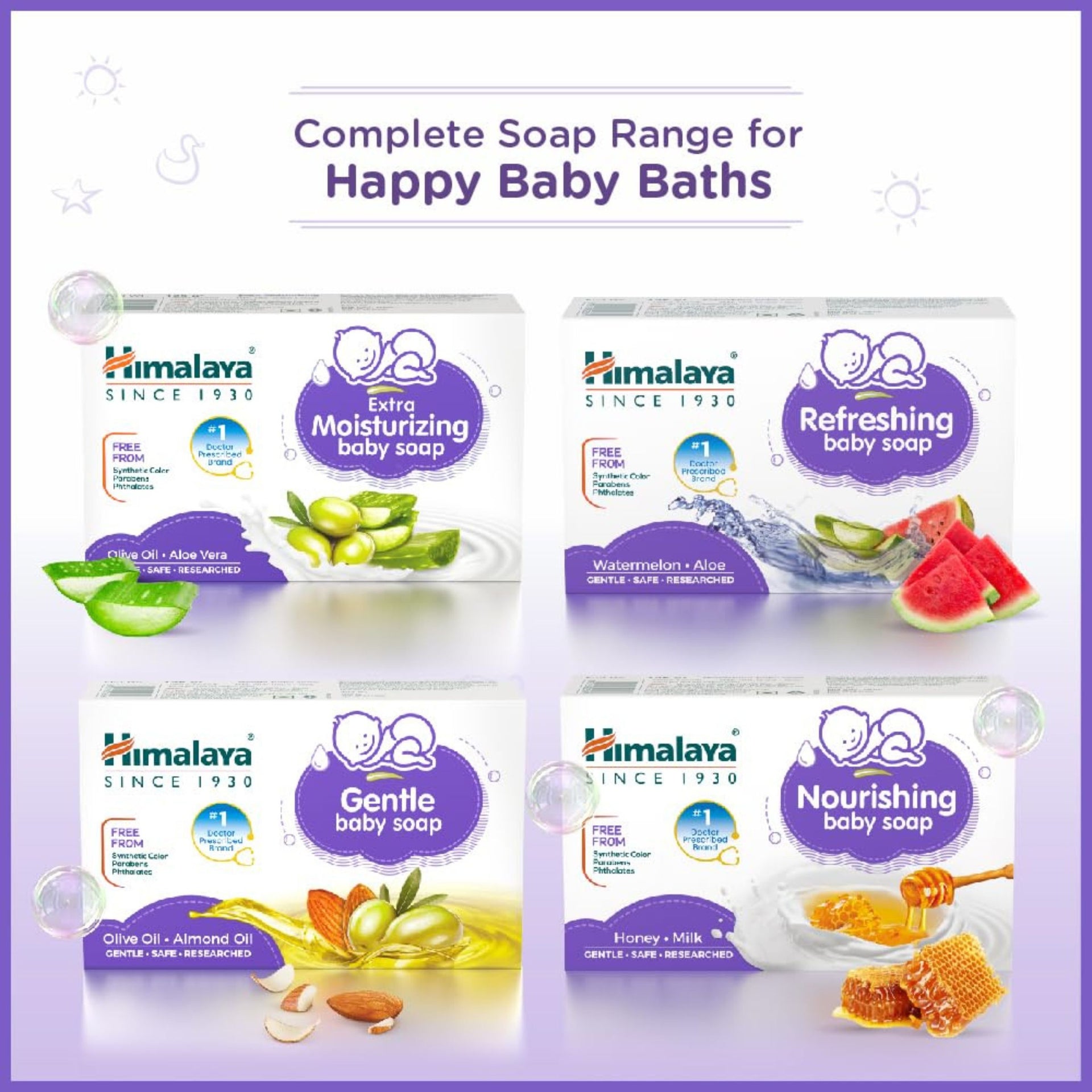 Himalaya Extra Moisturizing Baby Soap 75GM & 125gm | Olive Oil Aloe Vera GENTLE-SAFE-RESEARCHED