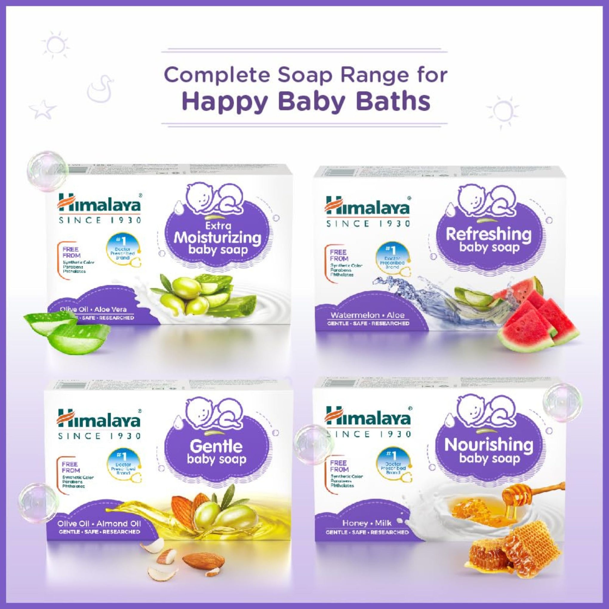 Himalaya Extra Moisturizing Baby Soap 75GM & 125gm | Olive Oil Aloe Vera GENTLE-SAFE-RESEARCHED