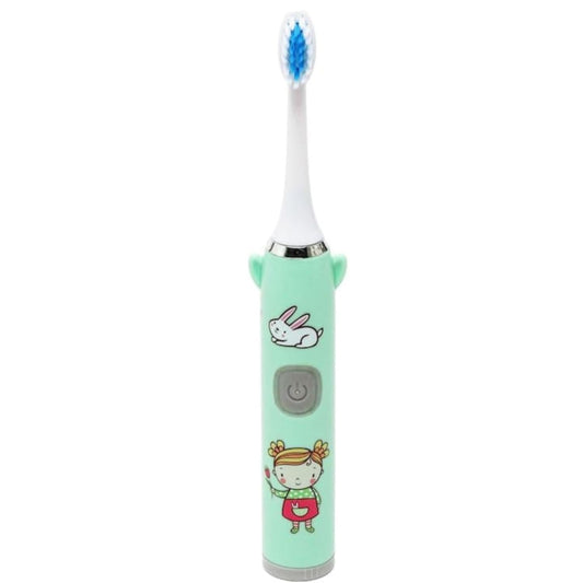 Smile Baby kids Electric Toothbrush with Cartoon Characters, Soft Bristles Battery Operated Kids Cartoonic Vibrating/Oscillating Toothbrush for cleaning the teeth (green, 1pec)