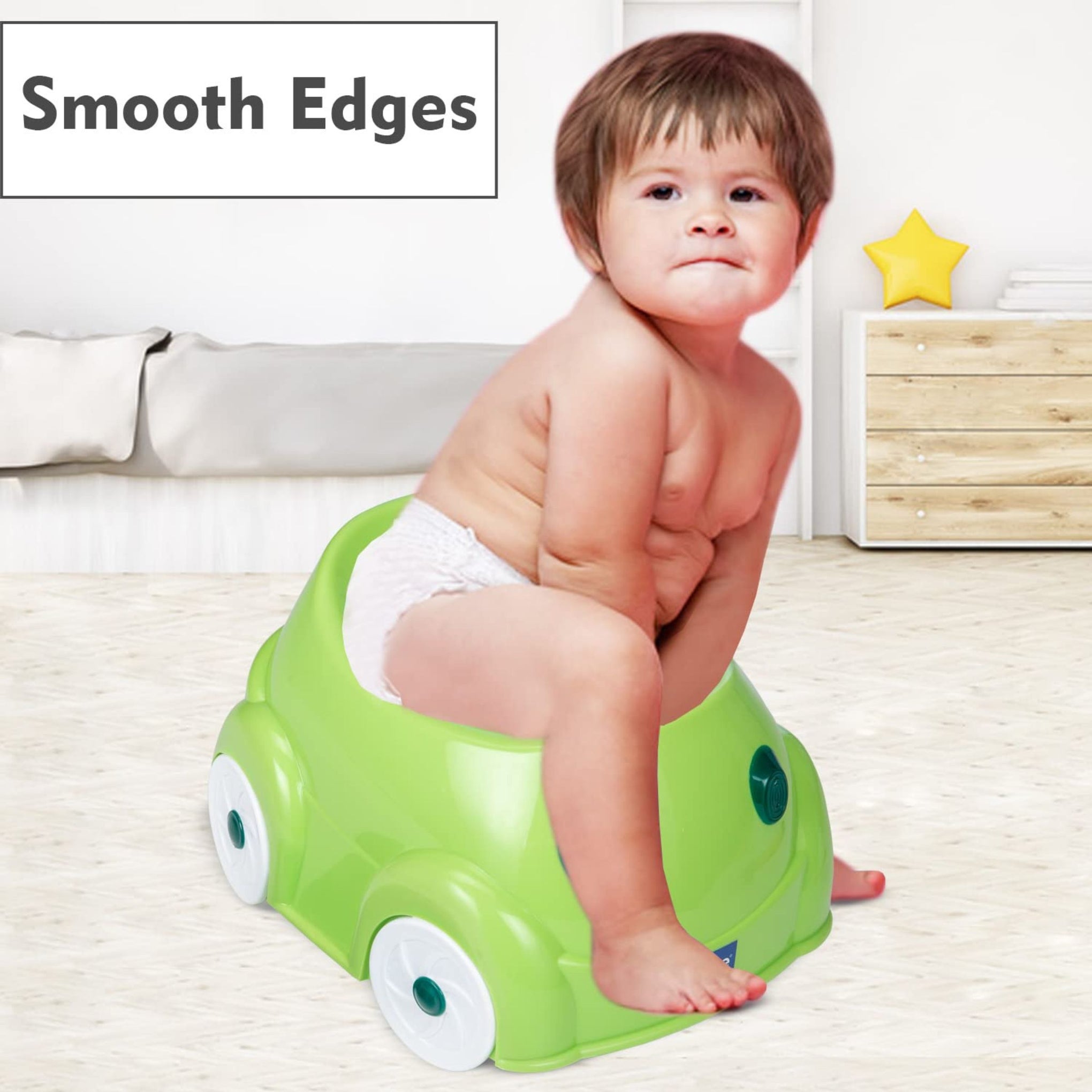 Mee Mee 2 in 1 Potty Chair & Baby Seat | Easy to Clean Potty with Cover | Car Potty with Storage (Green)