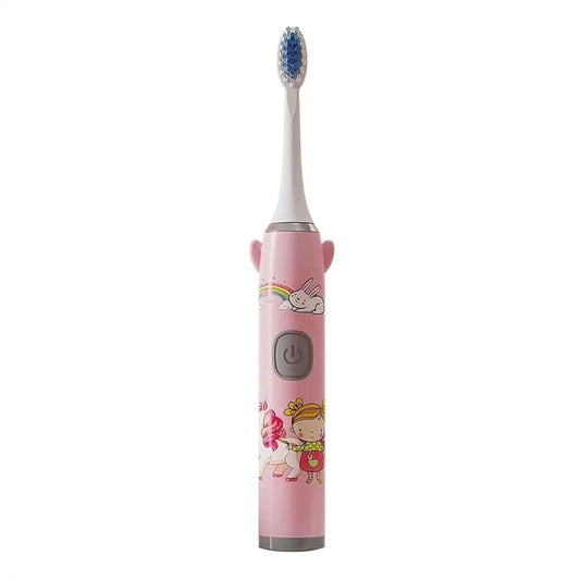 Smile Baby kids Electric Toothbrush with Cartoon Characters, Soft Bristles Battery Operated Kids Cartoonic Vibrating/Oscillating Toothbrush for cleaning the teeth (pink, 1pec)
