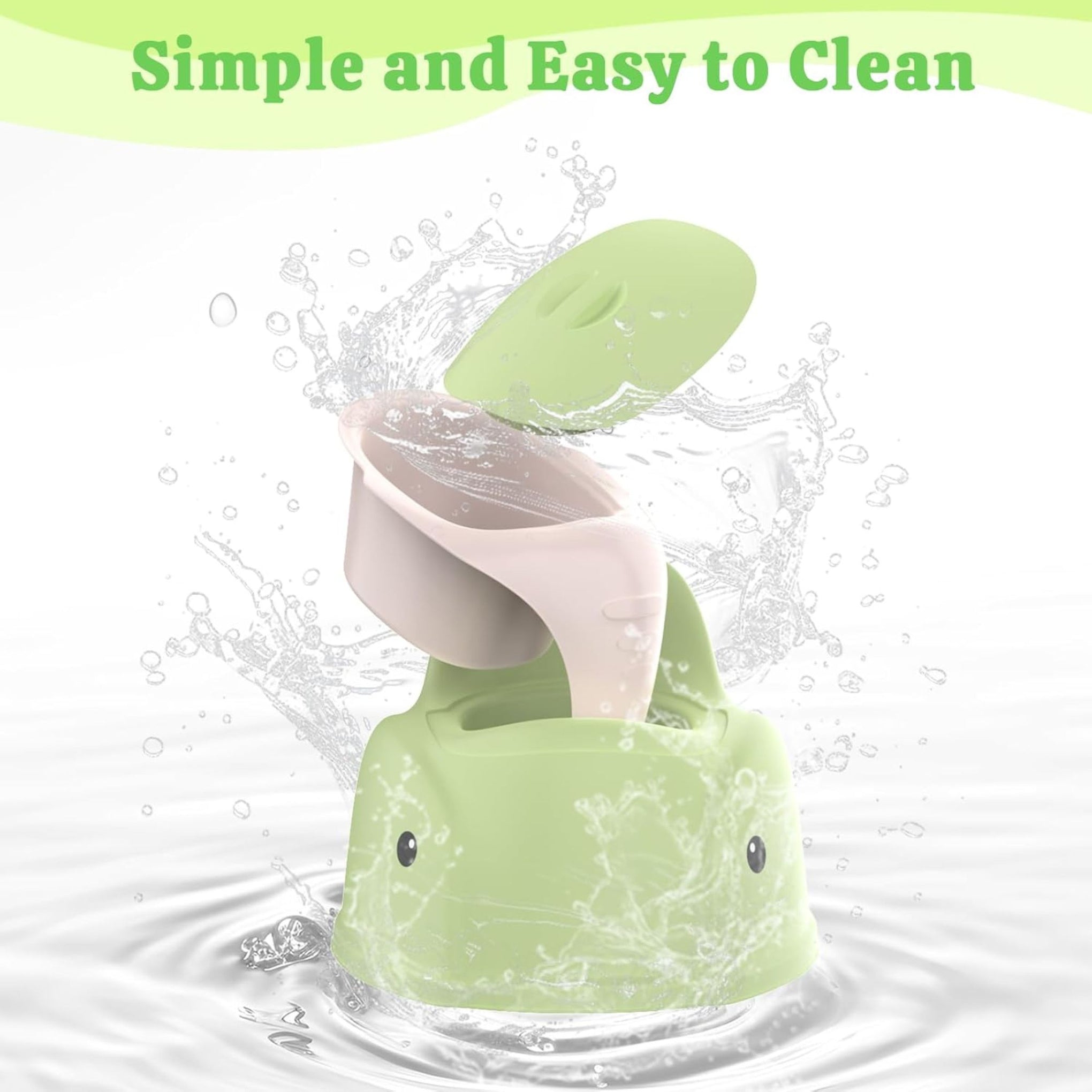 Smile Baby Toddler Potty Training Toilet Seat With Splash Guard - Portable Travel Potty for Children, Infant Potties Training Chair for Ages 1-6 Boys and Girls| ELEPHANT DESIGHN Pink & Green color