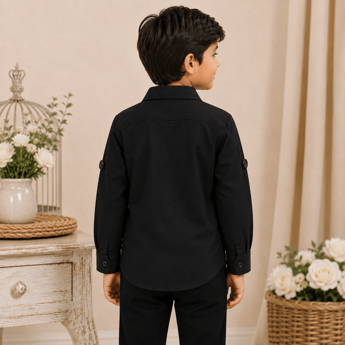 GUSTO Boys Full Sleeve Embroidered Shirt | Stylish Casual Shirt for Boys 6 Months–3 Years - SMILE BABY