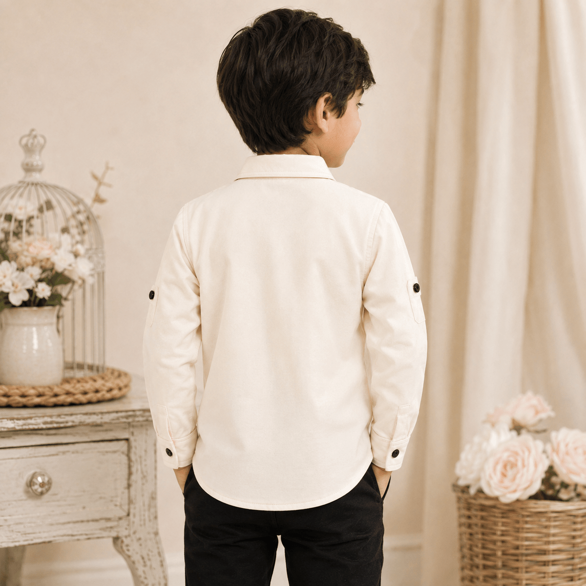 GUSTO Boys Full Sleeve Embroidered Shirt | Stylish Casual Shirt for Boys 6 Months–3 Years - SMILE BABY