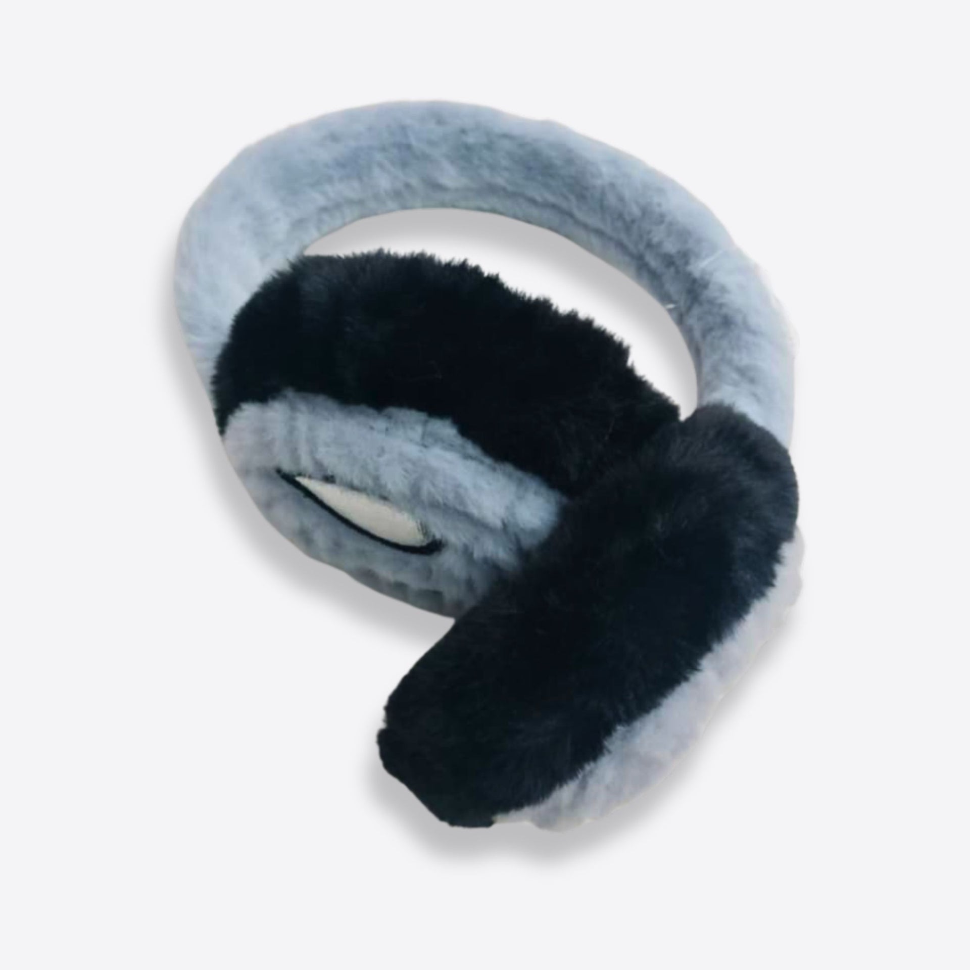 Smile Baby Soft Winter Plush Earmuffs for Kids – Cozy Warm Ear Covers with Cartoon Design (Grey & Black)