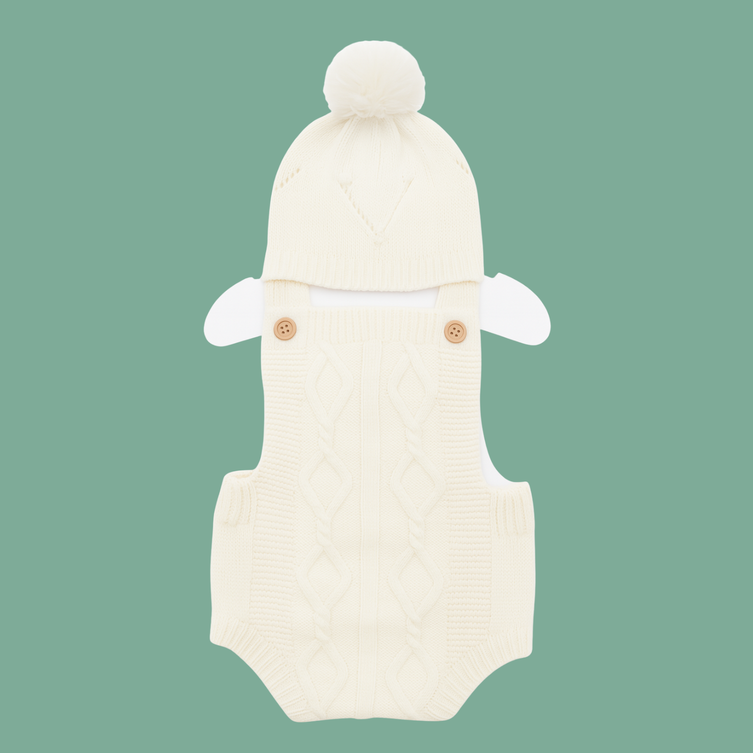 Smile Baby Soft Woollen Romper with Cap – Hand-Knitted Winterwear | 0–6 Months | 4 Colors