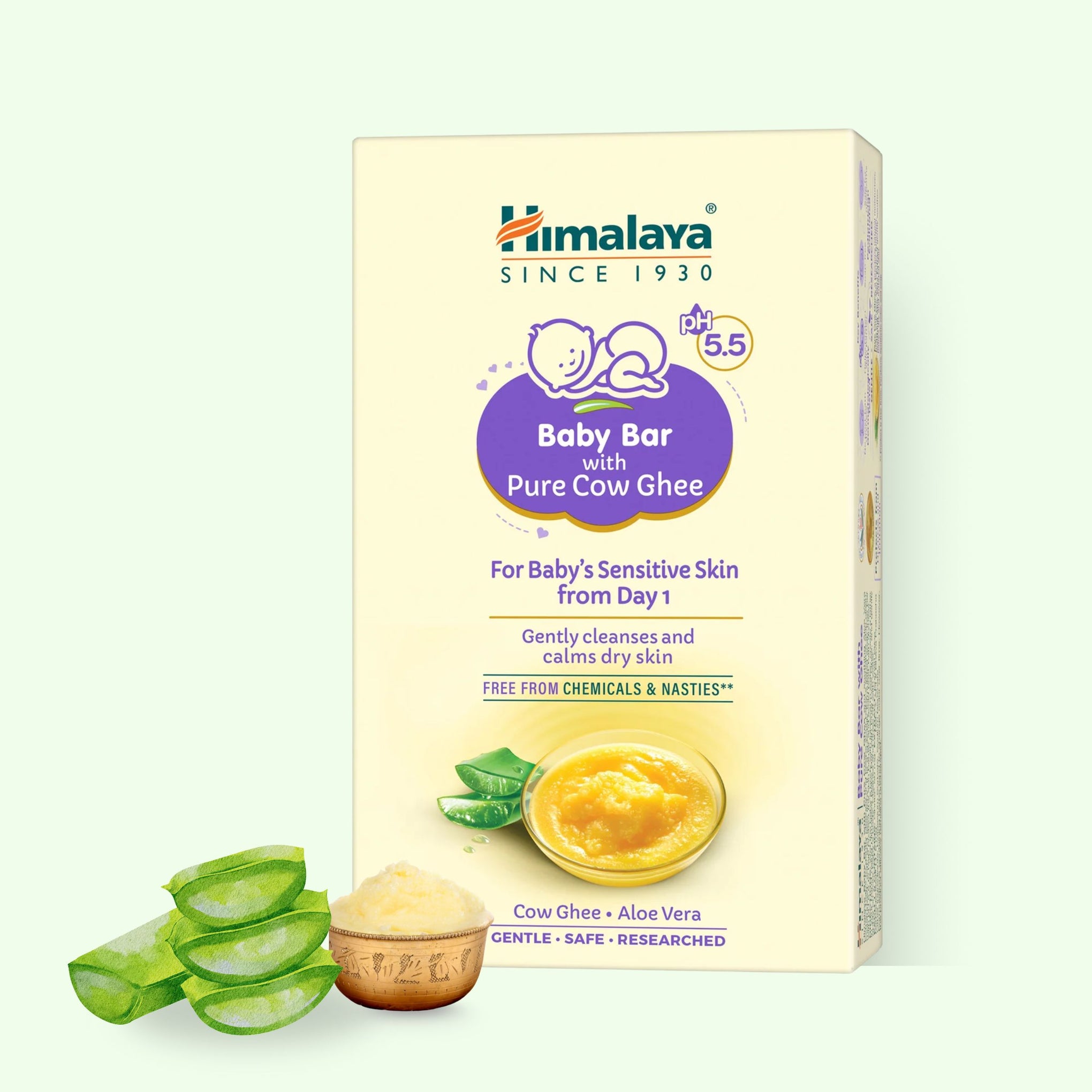 Himalaya Baby Bar with Pure Cow Ghee – 125g | Natural & Gentle Baby Soap