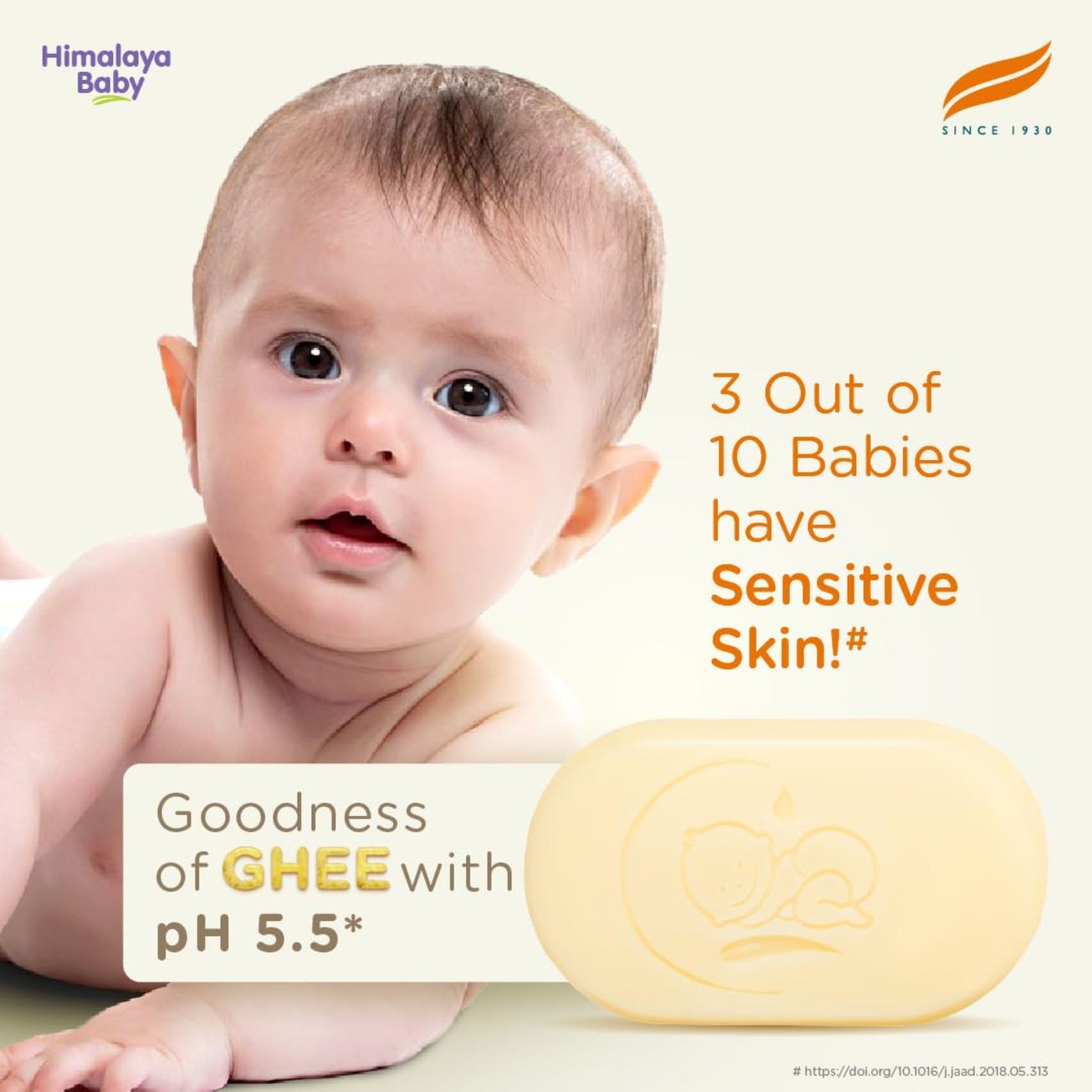 Himalaya Baby Bar with Pure Cow Ghee – 125g | Natural & Gentle Baby Soap
