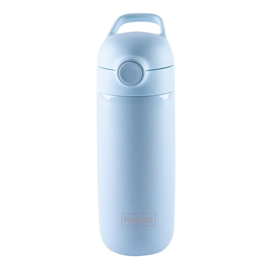 Hopop Insulated Stainless Steel Water Bottle | Double Walled Vacuum Insulated Flask Water Bottle | Thermosteel Hot and Cold Sipper Bottle with Carry Handle | BPA Free | 380ml | Blue