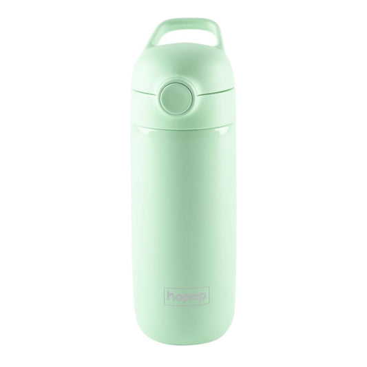 Hopop Insulated Stainless Steel Water Bottle | Double Walled Vacuum Insulated Flask Water | Thermosteel Hot and Cold Sipper Bottle with Carry Handle | BPA Free | 380ml | Green