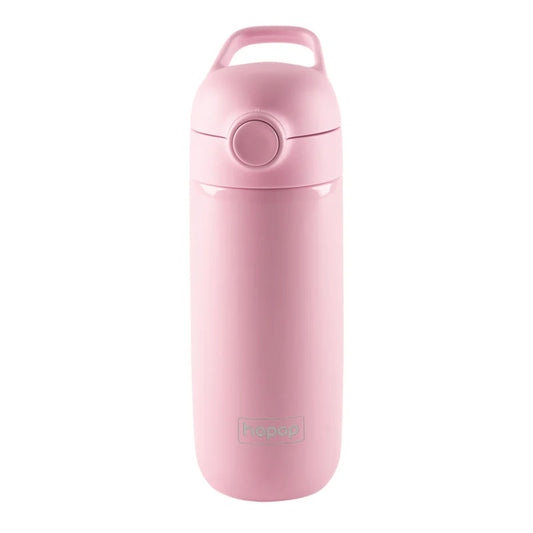 Hopop Insulated Stainless Steel Water Bottle | Double Walled Vacuum Insulated Flask Water | Thermosteel Hot and Cold Sipper Bottle with Carry Handle | BPA Free | 380ml | pink