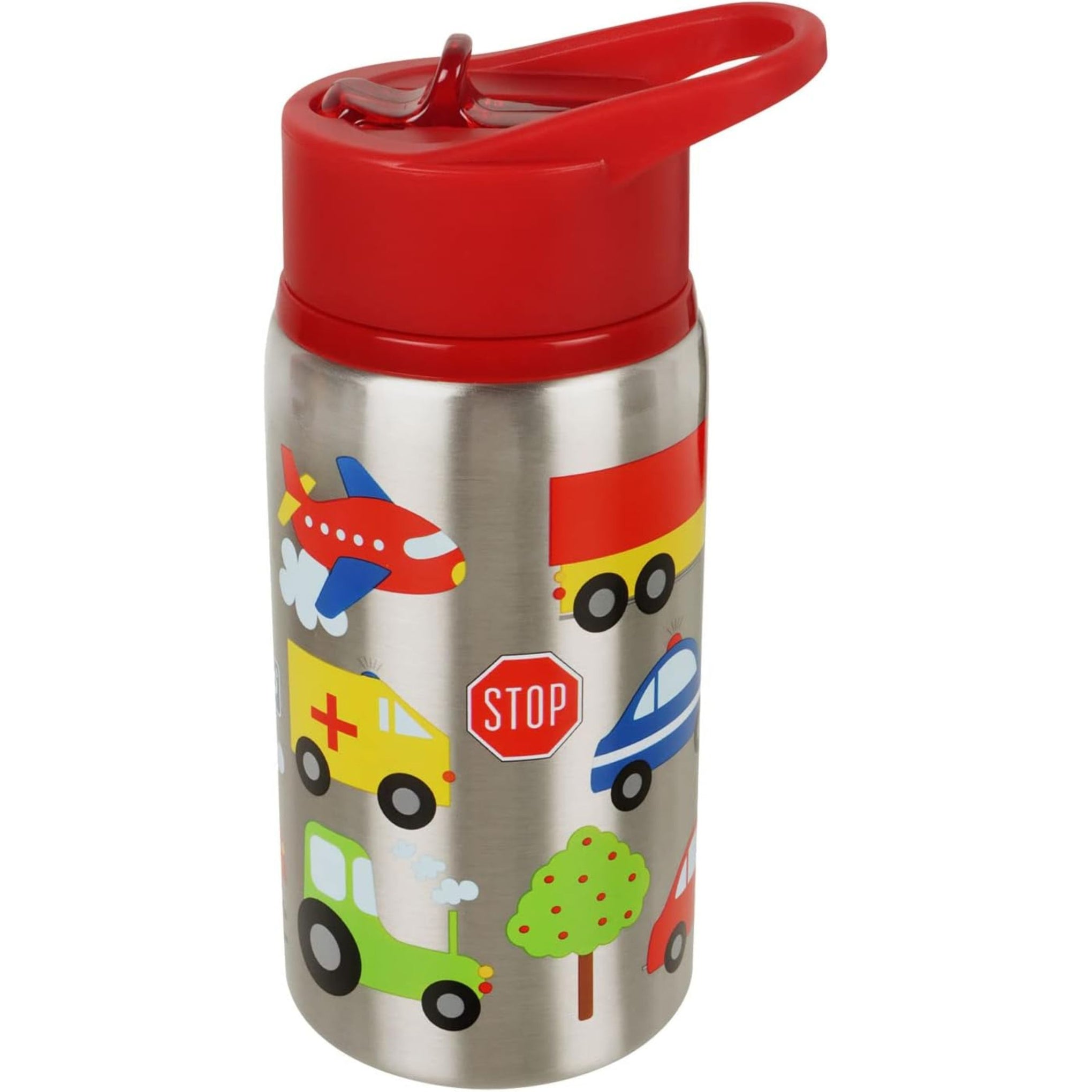 hopop Non-Insulated Flip Top Spout Steel Sipper with Straw, Single Wall Steel Sipper 530ml (Transport)