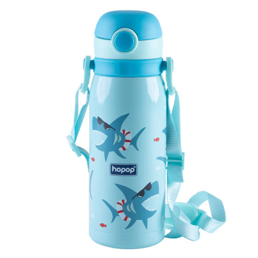 Hopop Stainless Steel Vacuum Bottle-Double Walled Insulation-With Carry Handle-450 ml-Green