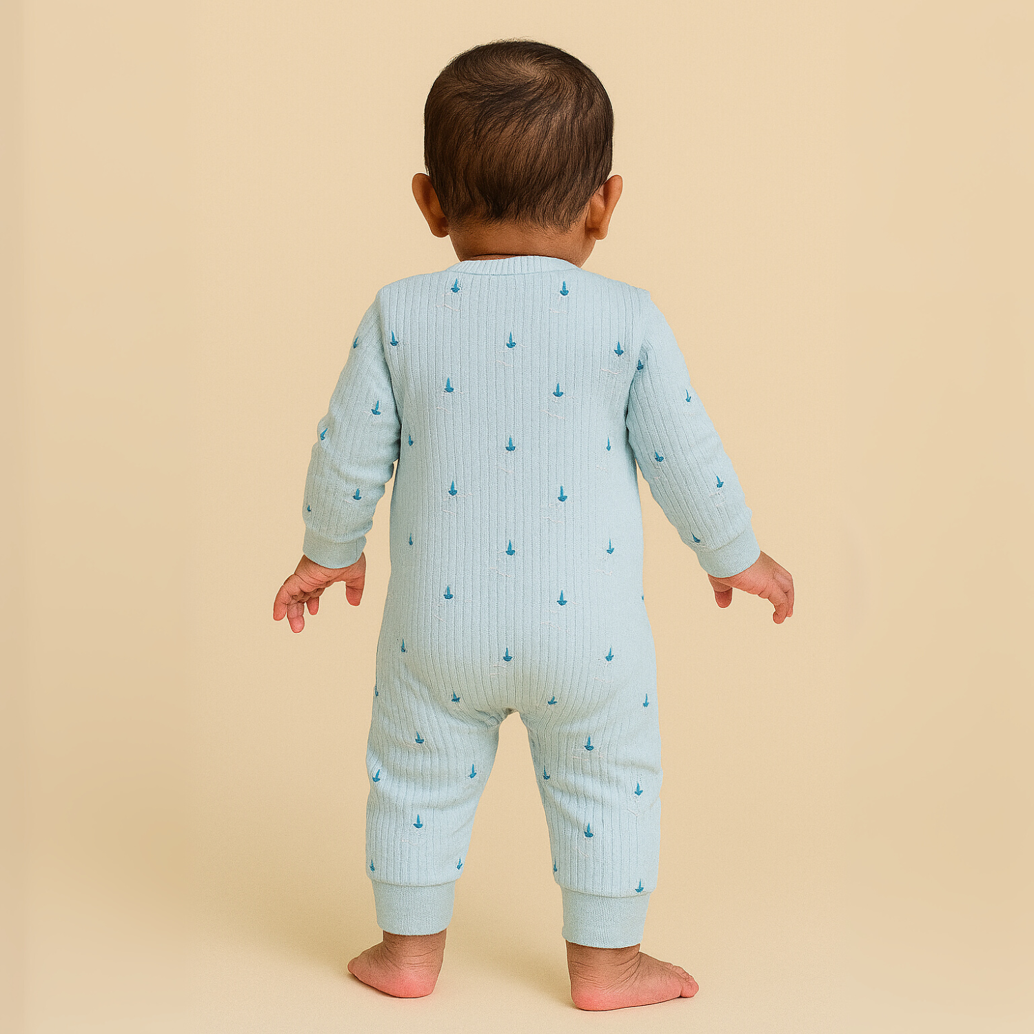Smile Baby Soft Cotton Printed Jumpsuits – Unisex | 0-6 Months | Full Sleeve Rompers