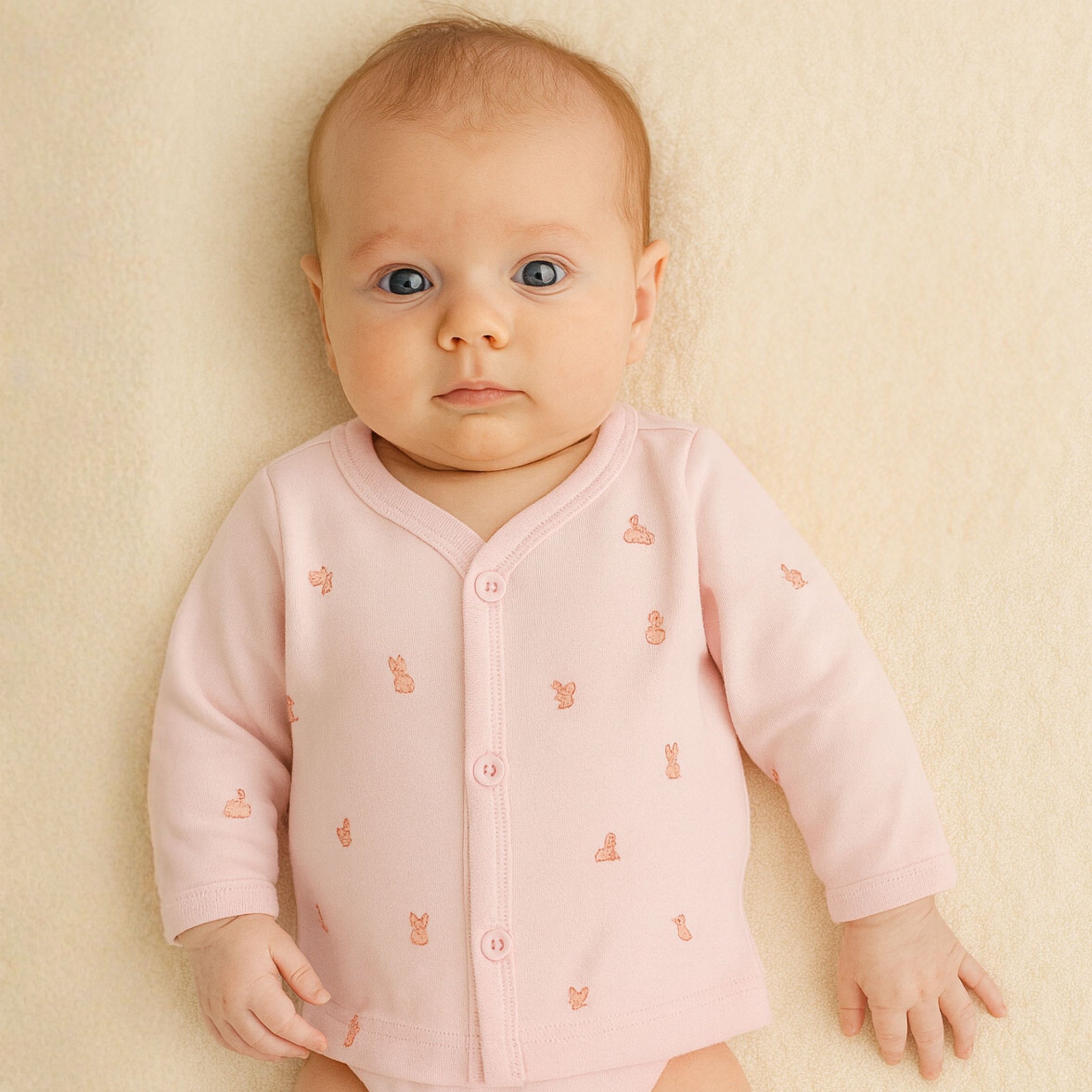 Cotton Baby Jabla Set – Soft Full-Sleeve Printed Tops (0–1 Month) | Premium Nursery-Themed Button Shirts for Newborns | available any 3 colors of pack