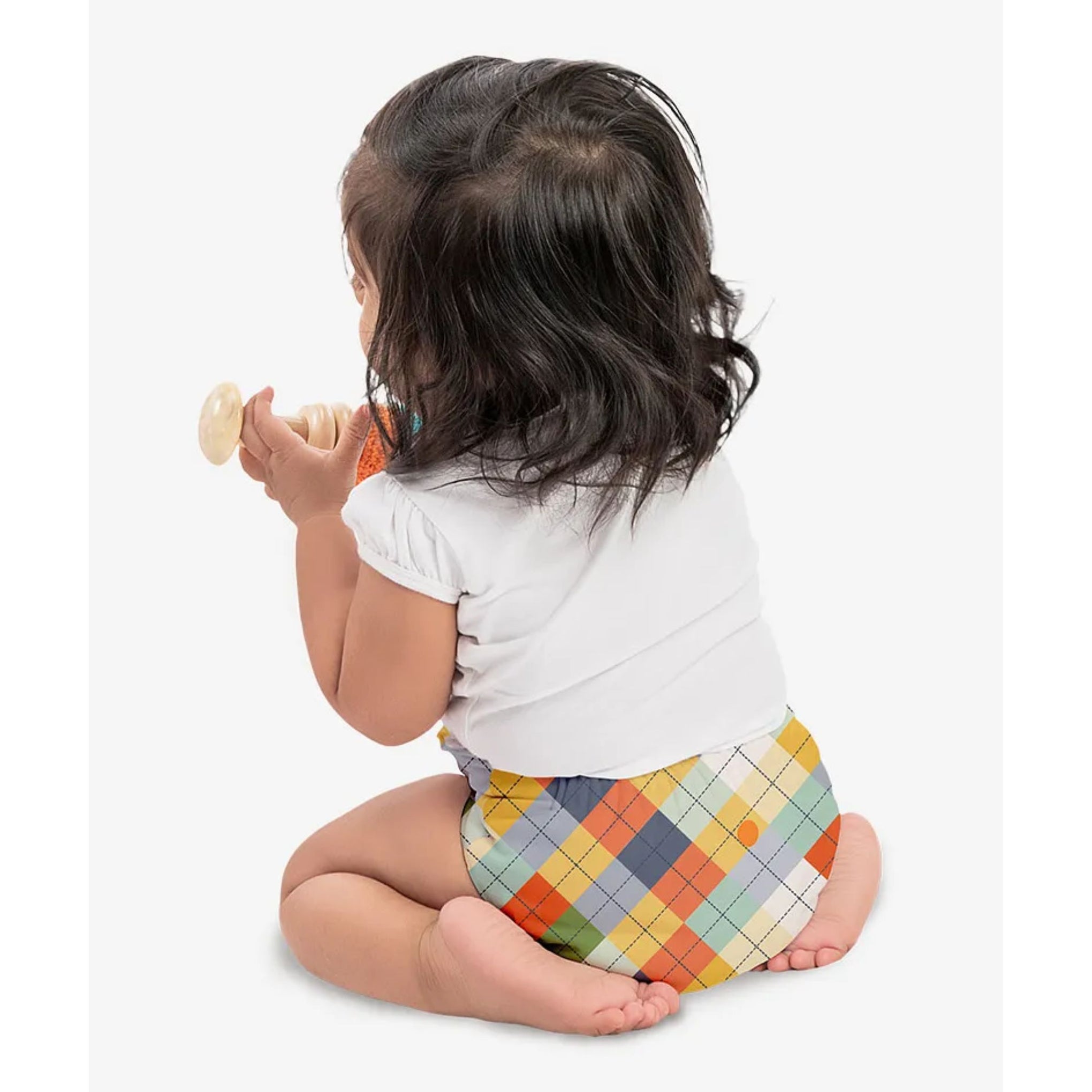 SuperBottoms Basic Reusable Cloth Diaper Geometric Print- Multicolor