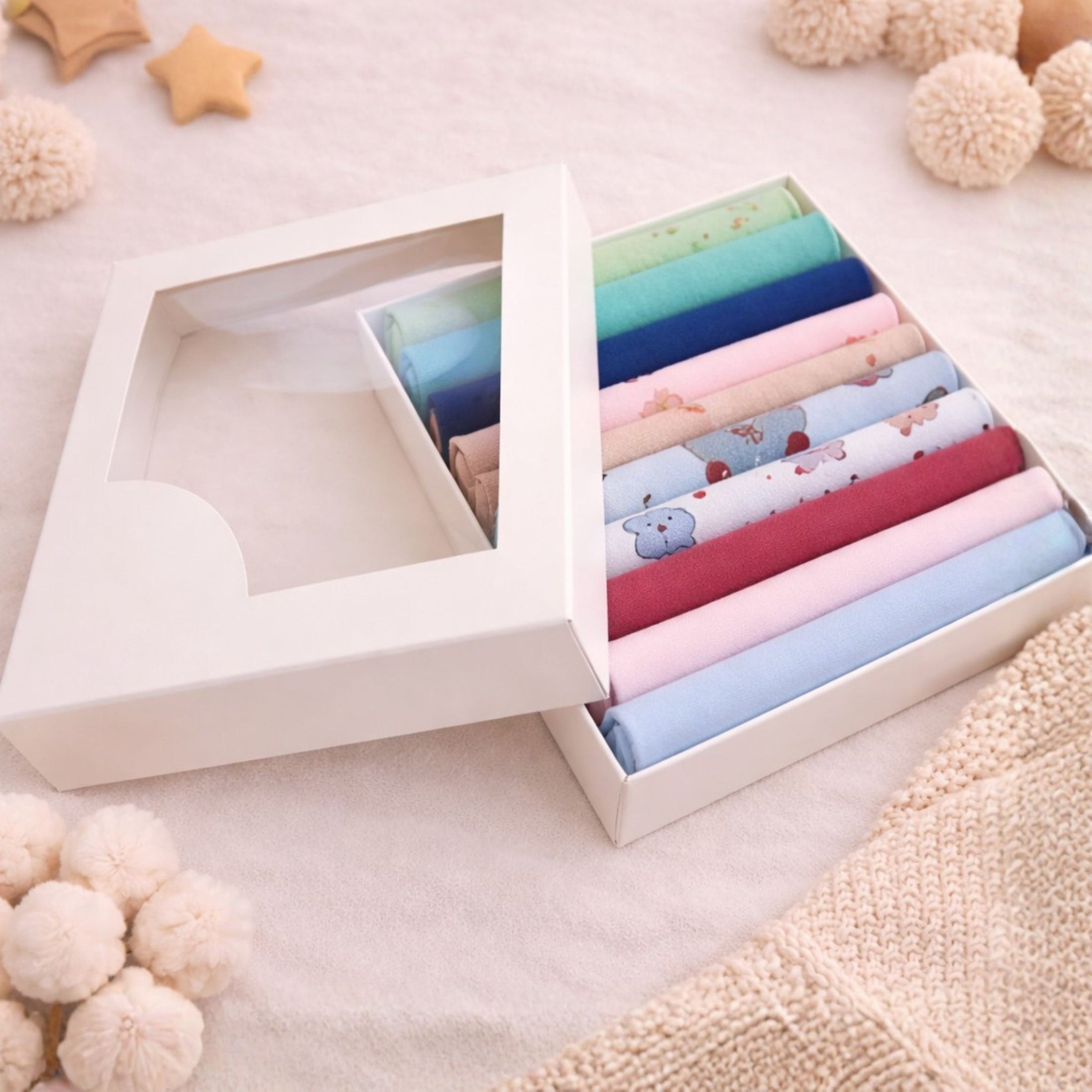 BABIANO Baby Cotton Napkins / Hankies (Pack of 10) – Soft, Absorbent & Skin-Friendly for Newborns and Babies