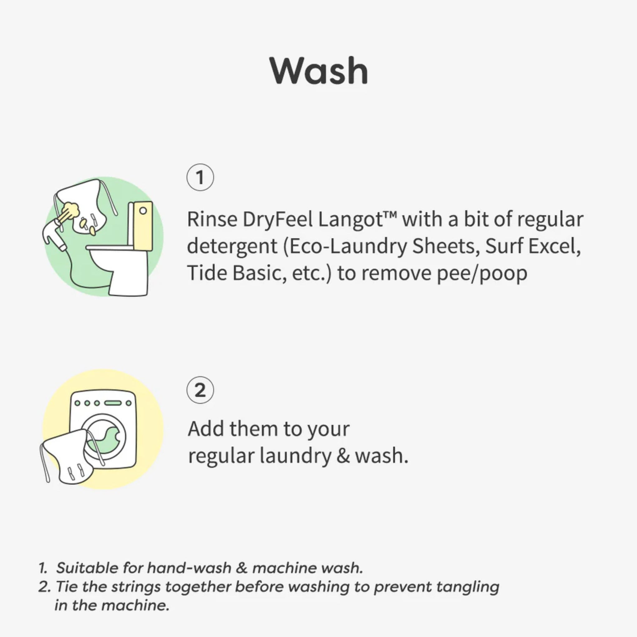 SUPER BOTTOMS New Born Langot (0–12 Months) – Soft Cotton Reusable Baby Cloth Langot with Adjustable Tie-Up, Cute Prints (Pack of 2)