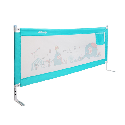 LuvLap Comfy Baby Bed Rail Guard for Baby & Toddler Safety, 180cm x 72cm, Bed rails for baby safety, Foldable & Portable, Adjustable Height, Single bed side rails for baby, (Green)