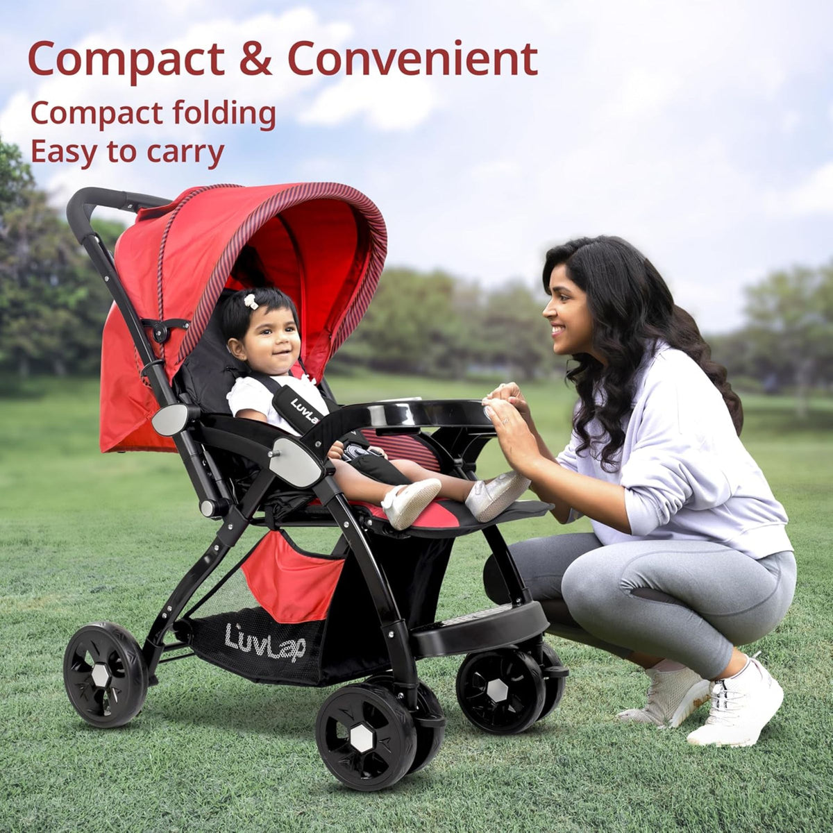 Simple Pram LuvLap Galaxy Baby Stroller, Pram For Baby With 5 Point Safety Harness ...
