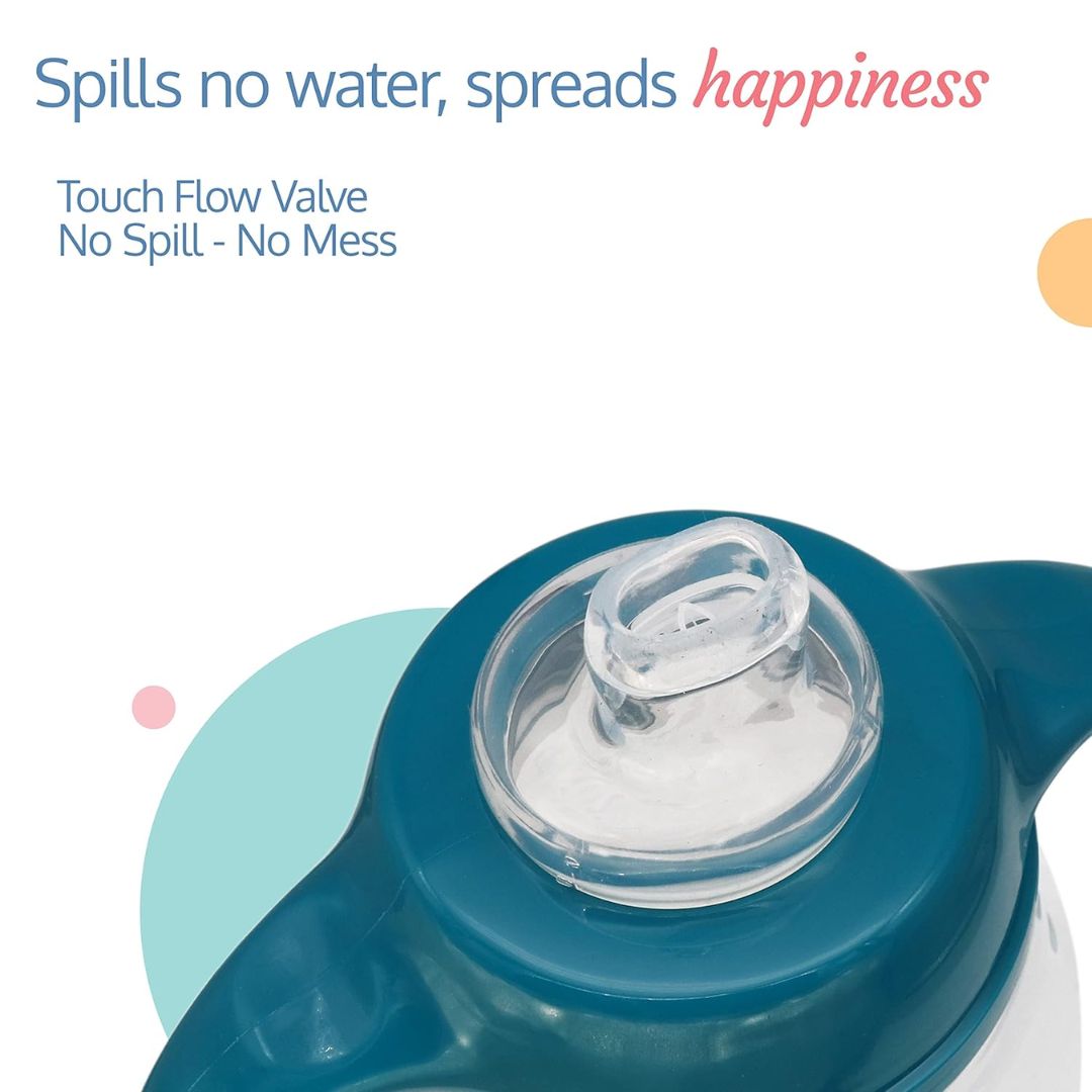 LuvLap Little Dolphin Sipper, Soft Silicone Spout, Anti-Spill, Colour, 280Ml, 6M+, Blue