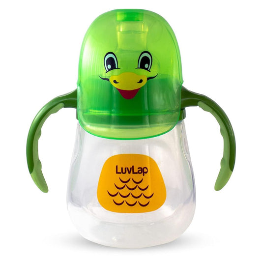 LuvLap Clever Frog Spout Sipper for Infant/Toddler, 210ml, Anti-Spill Sippy Cup with Soft Silicone Spout BPA Free, 6m+ (Green)