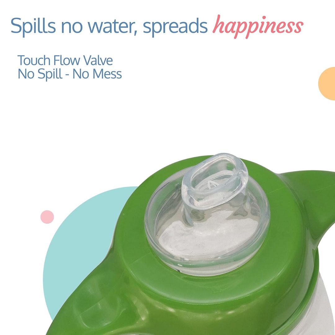 LuvLap Clever Frog Spout Sipper for Infant/Toddler, 210ml, Anti-Spill Sippy Cup with Soft Silicone Spout BPA Free, 6m+ (Green)