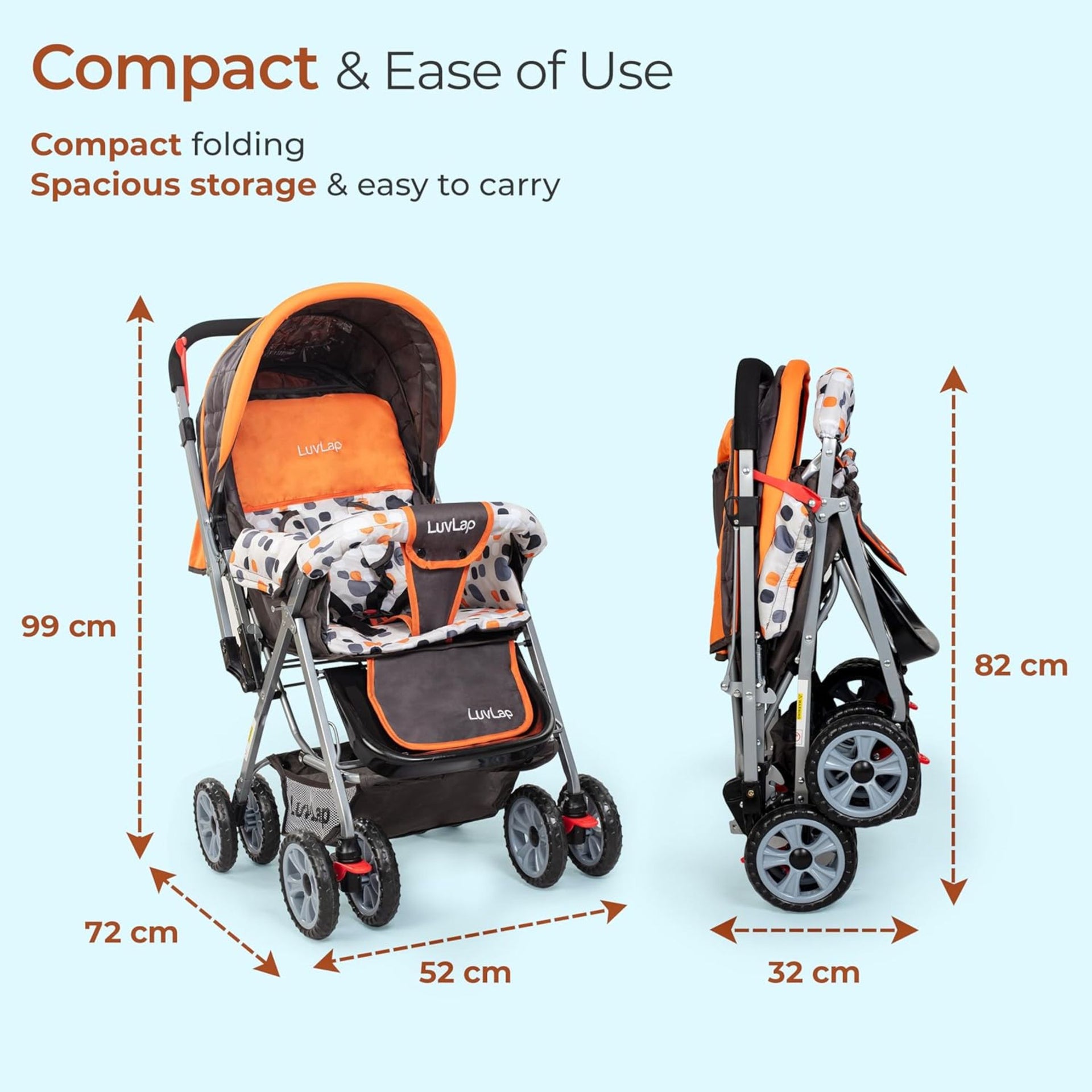 LuvLap Sunshine Baby Stroller/Pram for to Years, New Born
