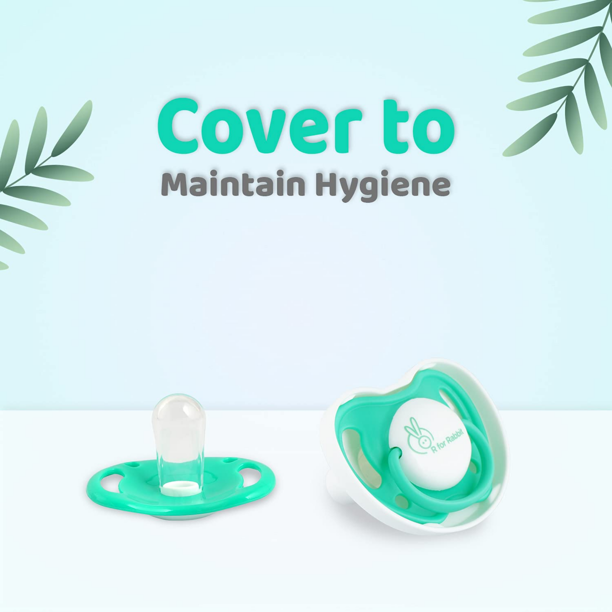 R for Rabbit Baby Apple Pacifier Ultra Light Soft Silicone Nipple, Orthodontic Design, BPA-Free for Kids of 6 Months +|Large|Green