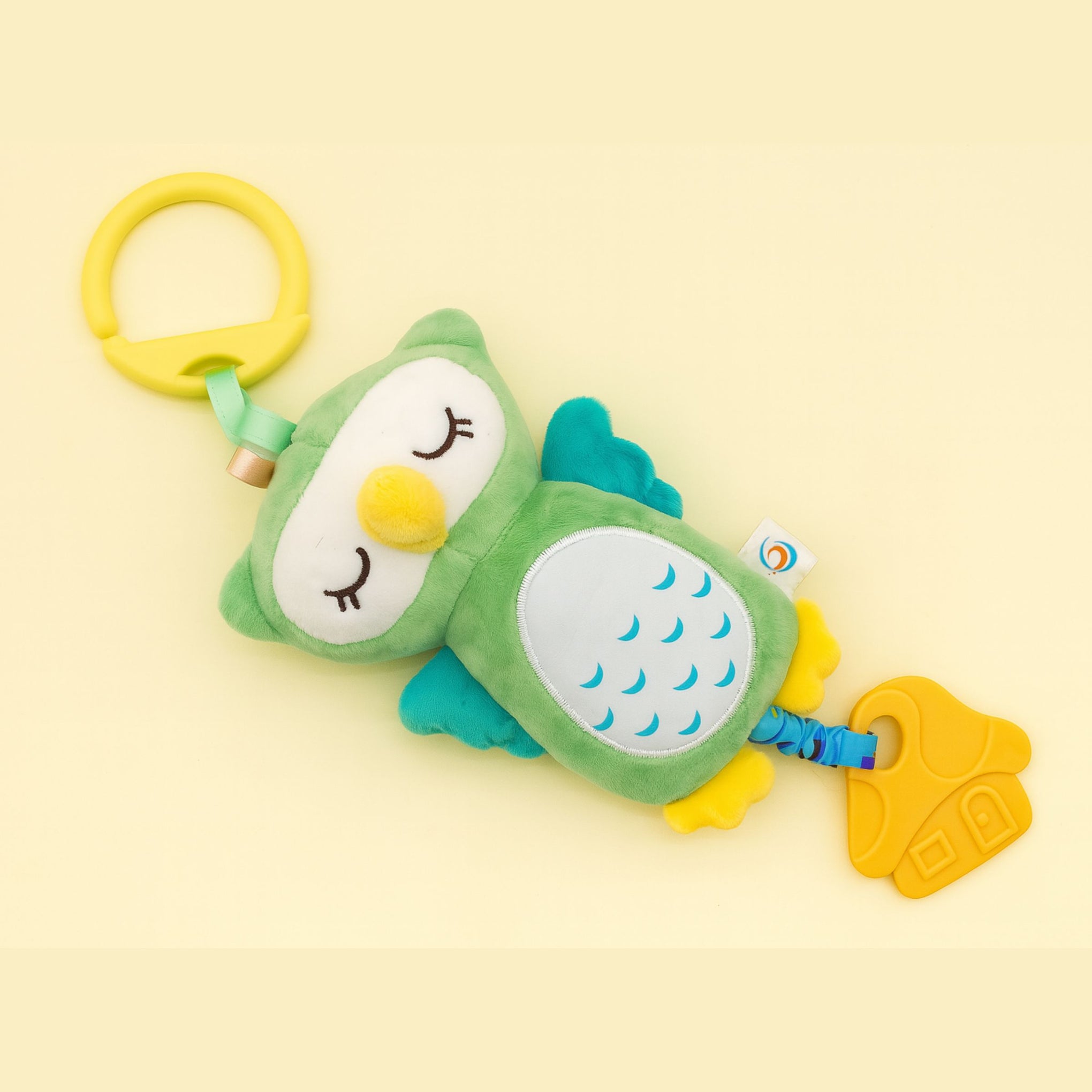 Mami&Baby Soft Owl Plush Hanging Toy – Teether & Pull Toy for Cribs, Car Seats & Strollers | Baby Activity Toy (0–12 Months)