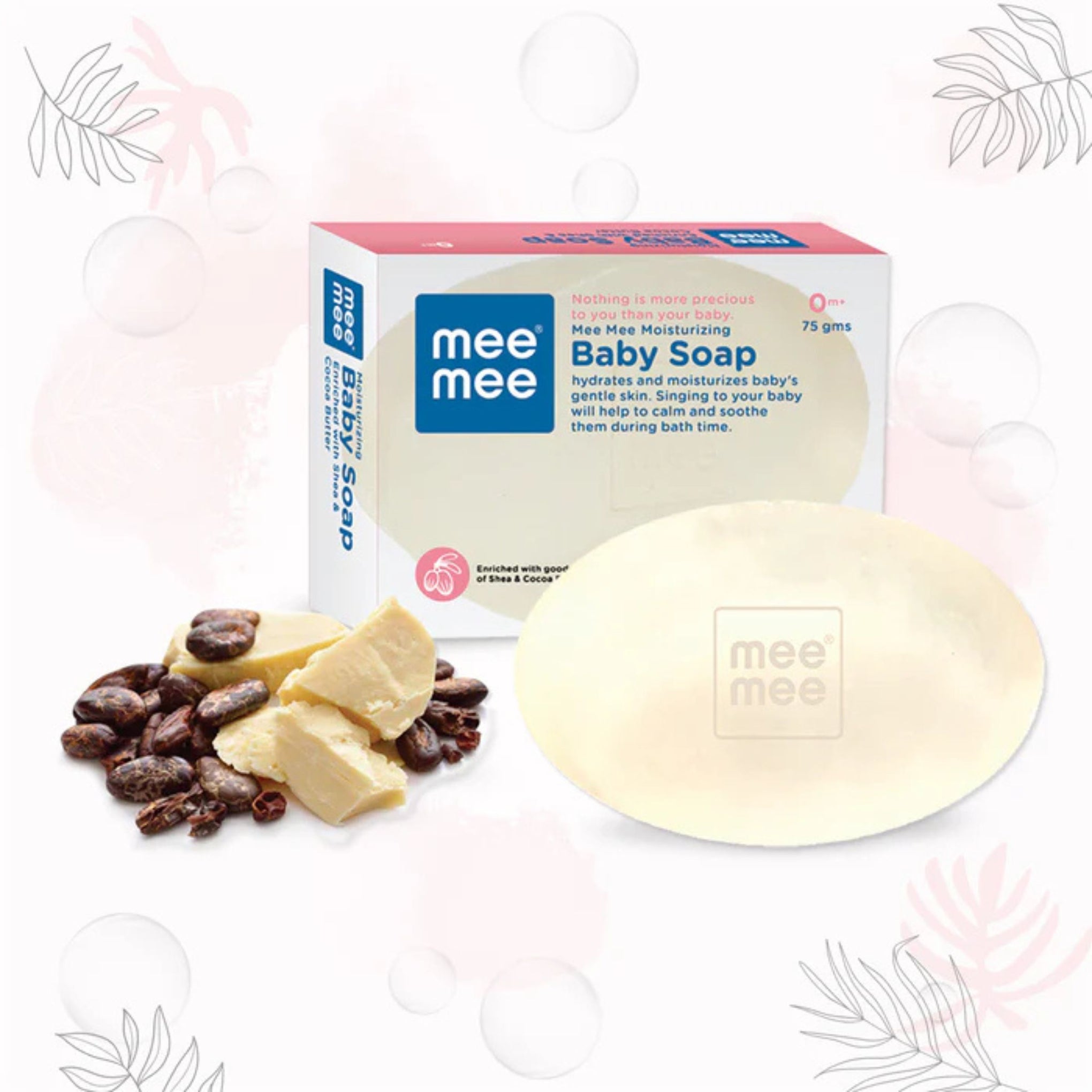 Mee Mee baby soap 100% Natural Nourishing Baby Soap in 3 Variants  | Chamomile & Olive Extracts | Natural Almond Oil & Milk Extract | Natural Shea & Cocoa Butter | Organic Baby Soap | 75gm ( pack of 1)