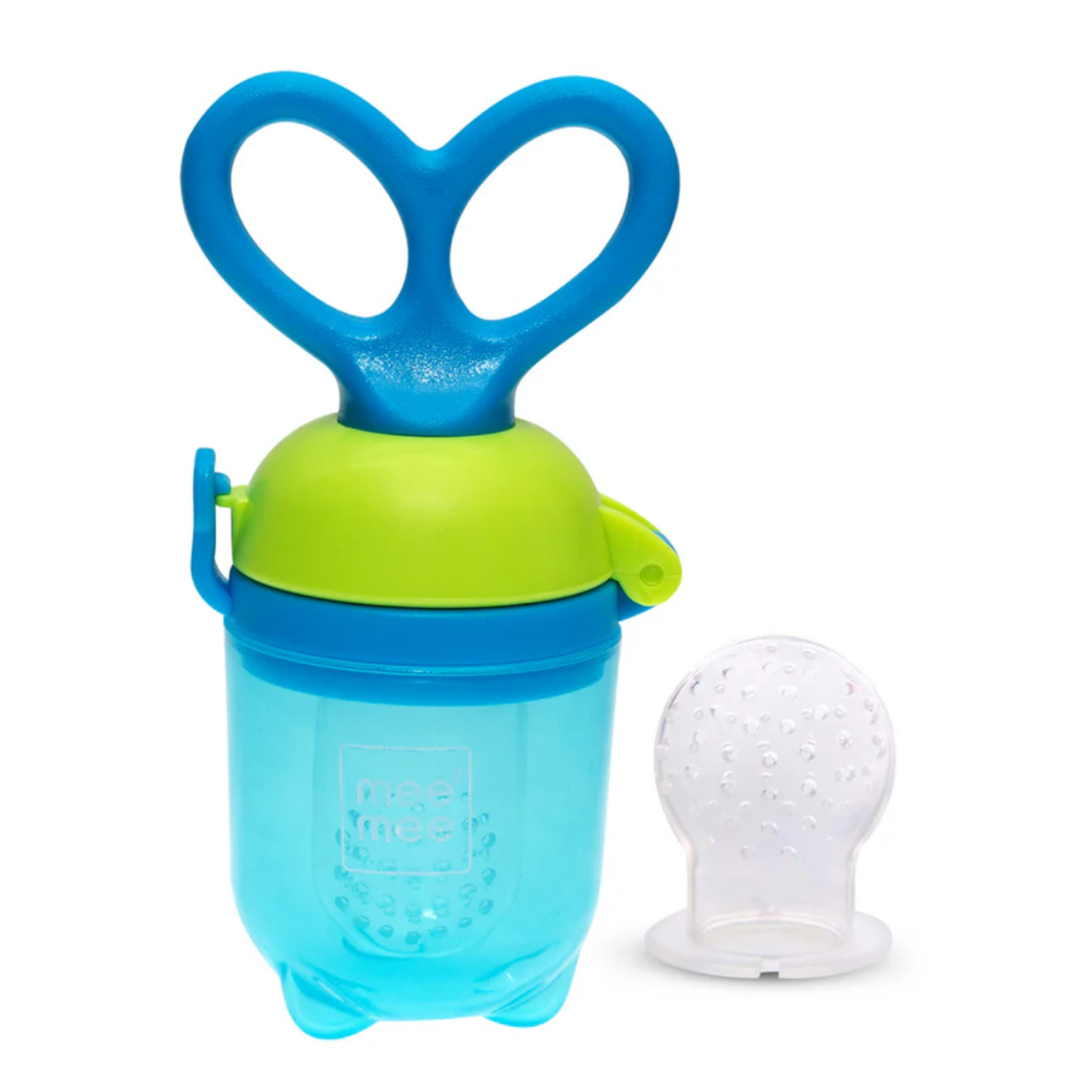 Mee Mee Advanced Fruit & Food Feeder with Feed Pusher (Free Extra Soft Silicone Sack(Blue)