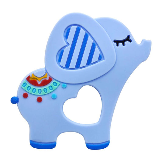 Mee Mee Pink Elephant Teether: Soft and Safe Companion for Your Baby's Sleep and Play Elephant shape (Blue)