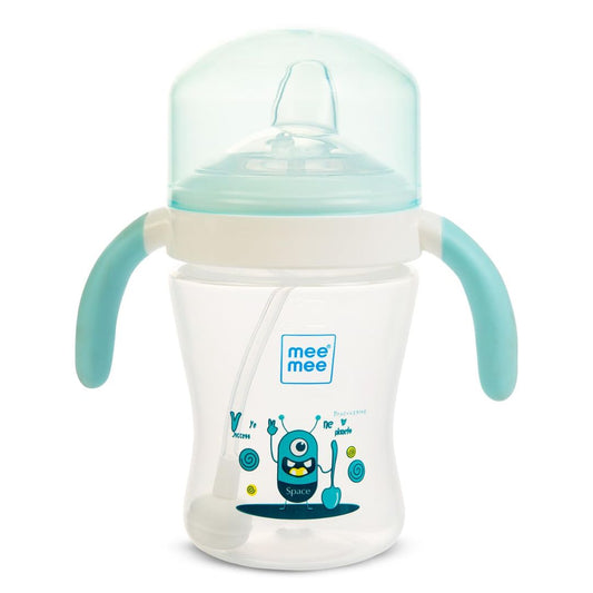 Mee Mee Baby Trainer Sippy Cup | Soft Spout, Leakproof Sipper for Toddlers | Dual Handle for Easy Grip | Non -Toxic, Lightweight & BPA Free, Blue (240 Ml)